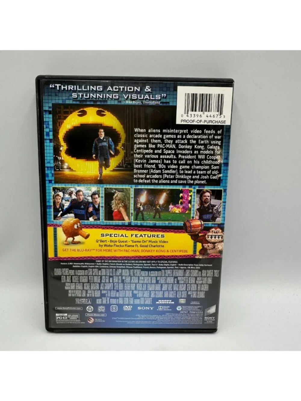 Pixels DVD 2015 Adam Sandler Kevin James Sony Pictures Home Entertainment PG13